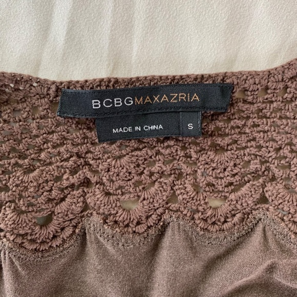 90s BCBGMaxAzria empire waist maxi dress crochet shoulders silk blend size small - Picture 7 of 11